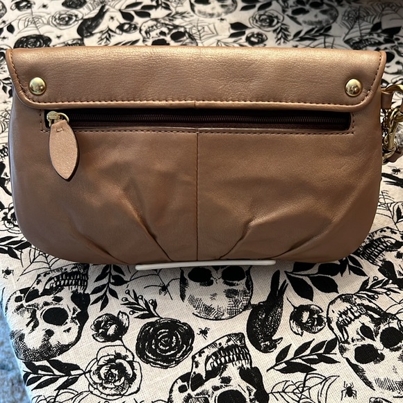 Coach Clutch/Wristlet Tan-Gold Shimmer - Picture 7 of 12